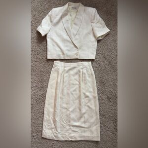 Cream Women's Top and Skirt Set